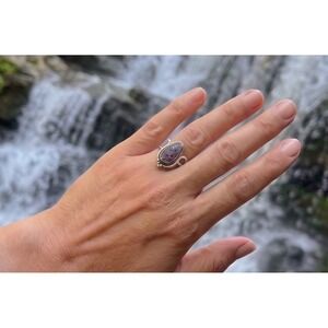 Zuni Ring - Signed Sz 8.25US Handmade Native American Pueblo Jewelry **